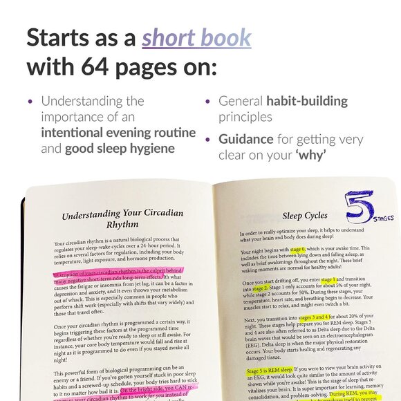 Habit Nest Sleep & Evening Routine Sidekick Journal A journal that coaches you - Picture 5 of 9